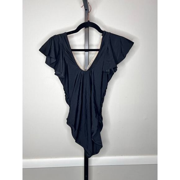 NEW Blooming Jelly Womens Tummy Control Bathing Suits Slimming Ruffle One Piece - Picture 3 of 6